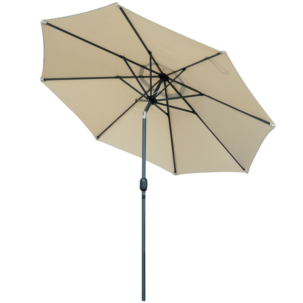 Snail Aluminum 9 foot WindProof Push Button Tilt Outdoor Patio Umbrella