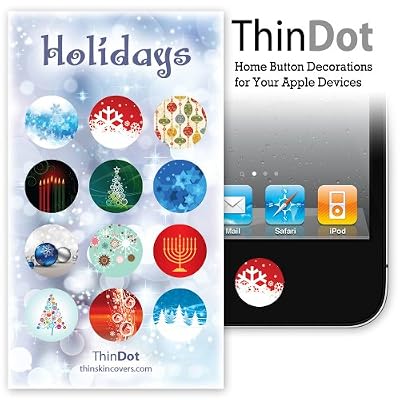 ThinDot Home Button Decals for iPad, iPhone and iPod Touch "Holidays"