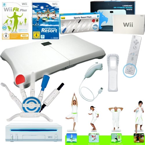 Wii Konsole weiß Lioncast Balance Board mit Spiel Wii Fit Plus mit über 60 Fitness Übungen Wii Sports Resort 12 Sport Spiele und 7 in 1 Sports Resort Pack Nintendo Remote Plus und Nunchuck Controller Wii Konsole weiß Lioncast Balance Board mit Spiel Wii Fit Plus mit über 60 Fitness Übungen Wii Sports Resort 12 Sport Spiele und 7 in 1 Sports Resort Pack Nintendo Remote Plus und Nunchuck Controller