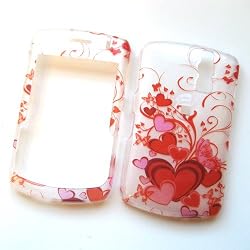 RIM BlackBerry Curve 8300 8310 8320 8330 Snap On Protector Hard Case Image Cover Shiny Red Hearts