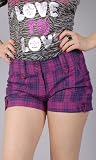 TABLITA Loose Fitting Tabbed Plaid Shorts