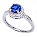 Oxford Diamond Co Halo Simulated Blue Sapphire & Cubic Zirconia Fashion .925 Sterling Silver Ring Sizes 4-12 RC104781