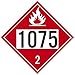 NMC DL42BPR100 Safety Sign Placard, Petroleum, Four Digit 1075, 10.75X10.75, Removable Ps Vinyl, Pack 100