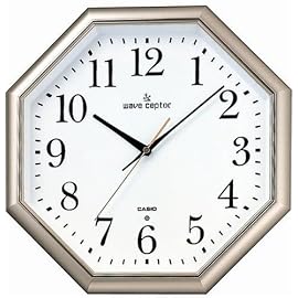 CASIO wave ceptor 電波掛け時計 IQ-1001J-9JF 受信ランプ・インジケーター付