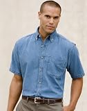Short Sleeve Washed Denim Shirt