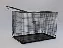 Best Pet Black 42" Triple-Door Suitcase Style Folding Metal Dog Crate with Metal Pan - 42"(l) x 27"(w) x 30"(h)