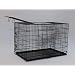 Best Pet Black 42" Triple-Door Suitcase Style Folding Metal Dog Crate with Metal Pan - 42"(l) x 27"(w) x 30"(h)
