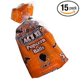 Act II Halloween Popcorn Balls,  5-Count Bags (Pack of 15)