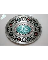Brand:e&b Western Native American Turquoise Style Enameled Navaho Belt Buckle Wt-102