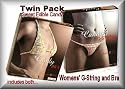 Twin Pack - Edible Candy G-String n Edible Candy Bra - Sexy Novelty Top and Bottom for Women - One Size