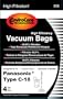 Panasonic Type C-18 Micro-Allergen Cloth Bags 4-Pack, Compare with Panasonic Part# AMC-J3EP Canister Replacement Bag for MC-CG885