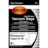 Panasonic Type C-18 Micro-Allergen Cloth Bags 4-Pack, Compare with Panasonic Part# AMC-J3EP Canister Replacement Bag for MC-CG885