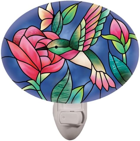 Joan Baker Designs NL233R Hummingbird Art Glass Night Light, 4 by 2.75-Inch