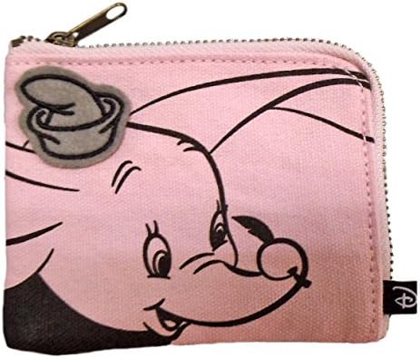 Japan Walt Disney Official Dumbo - Cute Elephant Mascot Pink Travel Wallet Pouch with Front Pocket Credit ATM ID Money Card Case Picture Pencil Pen Holder Protector Business Stationery Fashion