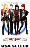 2NE1 white-background POSTER 23.5 x 34 Korean girl group colorful (sent FROM USA in PVC pipe)