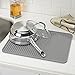 InterDesign Lineo Kitchen Countertop Silicone Sink Drying Mat - Large, Gray