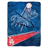 MLB Los Angeles Dodgers 60-Inch-by-80-Inch Raschel Plush Blanket "Speed" Design