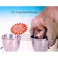 Double Dish Diner for Long-Eared Breed Dogs - Heavy Duty Stainless Steel