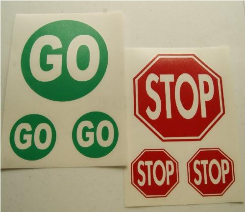 STOP &amp; GO SIGN Vinyl Decals Stickers Sets of 3 NEW