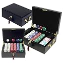 Trademark 500 Texas Hold'em 11.5 Gram Chips with Beautiful Mahogany Case (Black)