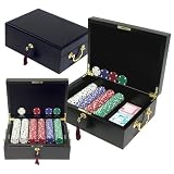 500 Texas Hold'em 11.5 Gram Chips w/ Beautiful Mahogany Case