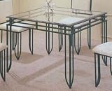 Contemporary Black Metal And Glass Table