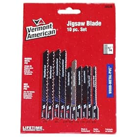 Vermont American 30039 10-Piece High Speed Steel High Carbon Steel U-shank Jig Saw Blade... by Vermont American