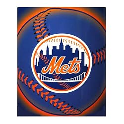 New York Mets Light Weight Fleece MLB Blanket (Flashball Series) (50x60")"