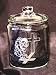 Kitchen & Housewares : Fireman Firefighter Praying at the Cross Etched Glass Cookie Jar Cannister 1/2 Gal