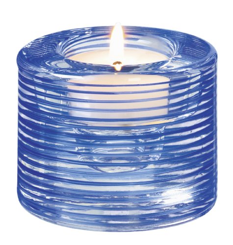 Kosta Boda Glimmer Blue Candlestick