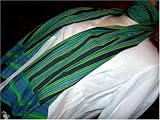 Nantucket Design Hand Printed 100% Cotton Anokhi Scarf with Beaded Borders, 15 inches X 60 inches