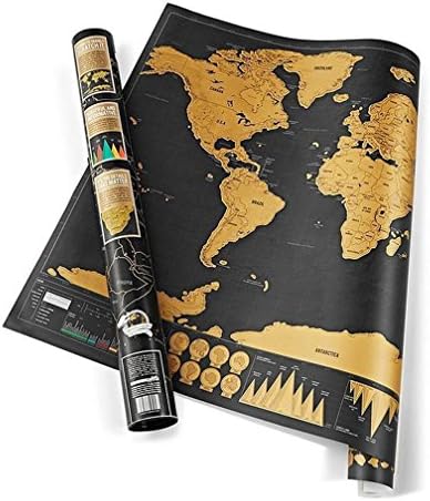 Deluxe Mini Travel Scratch Off Map, LJLTECH Personalized World Map Poster Luckies Personal Log Travel Gift