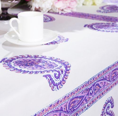 Purple Designer Luxury Indian Bohemian Tablecloths and Linens (84"x 70")