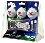 Utah Runnin' Utes 3 Golf Ball Gift Pack w/ Hat Clip - NCAA College Athletics