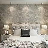 (ハンメロ)Hanmeroリピング 部屋 ふすま diy リフォーム用おしゃれな葉っぱ壁紙 のりなし はがせる ビニールクロス 1ロール（53cm×10m） ベージュ