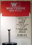 WHITESIDE MACHINE DA20-438 CARBIDE TIPPED 2 FLUTE AKEDA DOVETAIL ROUTER BIT 20 DEGREE X 1/4 SH