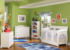 Atlantic Furniture 4 Pc Versailles 4 In 1 Convertible Crib Set In White