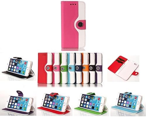 Apple iPhone 6 Plus & iPhone 6s Plus Leather Flip Cover Credit Card Luxury Wallet Case by Meyako ... (Pink)