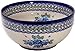 Polish Pottery Ceramika Boleslawiec,  0411/162, Bowl 23, 10 Cups, Royal Blue Patterns with Blue Pansy Flower Motif