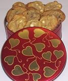 Scotts Cakes Cookie Combos - White Chocolate Macadamia Nut and Chocolate Chip 1lb. Heart Tin