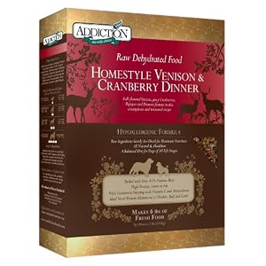 Addiction Raw Deyhdrated Dog Food - Homestyle Venison and Cranberry - 8-Pounds by 