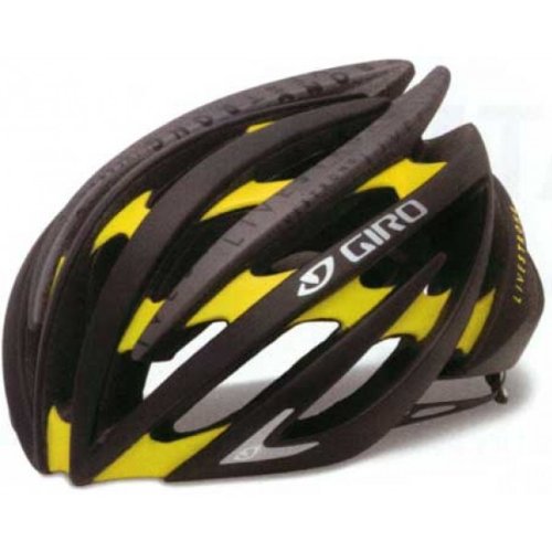 Giro Aeon Road Bike Helmet (Matte Black/Yellow Livestrong, Medium)