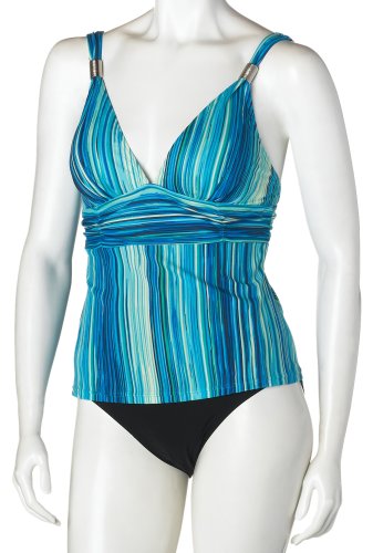 Fantasizer Women's Turquoise 1 Piece Faux Tankini