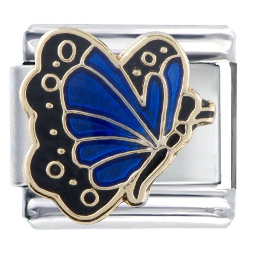 September Sapphire Color Butterfly Birthstone Insect Animal Italian Charm