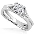3/4ctw Round Brilliant Cut Diamond Solitaire Engagement Ring in 14Kt White Gold