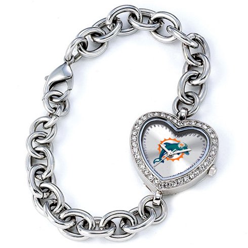 Game Time GTW-NFL-HEA-MIA Miami Dolphins NFL Ladies Heart Series Watch