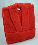 Plain Red 100% Cotton Terry Towelling Bathrobe - Free Size