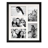 Malden Home Profiles Black Matted Wall Collage Wood Frame, 5-Opening, 4-Inch by 6-Inch