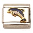 Enamel Dolphin Italian Charm Stainless Steel 9mm