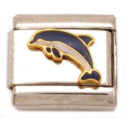 Dolphin Italian Charm Enamel Bracelet Sea Life Jewelry